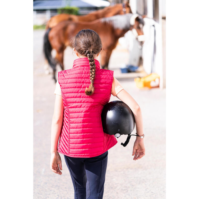 Bodywarmer voor paardrijden kinderen 100 kardinaalroze