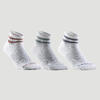 Calcetines media caña de tenis Pack de 3 Artengo RS 500 blanco rayas
