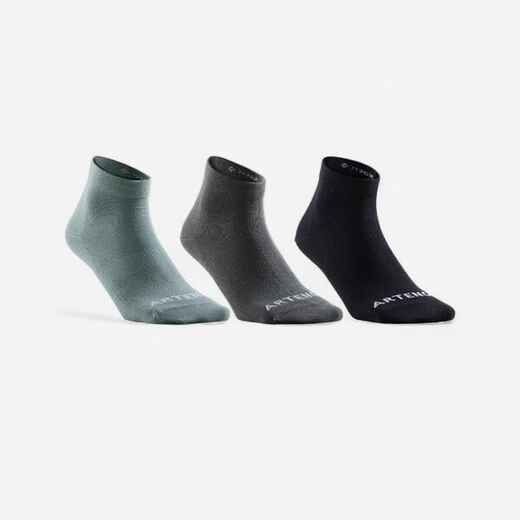 
      Chaussettes de sport mi-hautes artengo rs 160 kaki kaki noir lot de 3
  