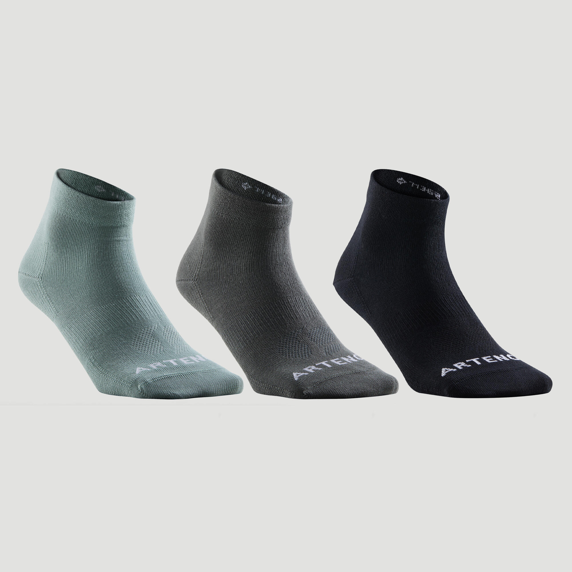 ARTENGO Tennissocken Mid – RS 160 3er-Pack khaki/schwarz | 03608399806127 ARTENGO Tennissocken Mid – RS 160 3er-Pack khaki/schwarz | 03608399806127