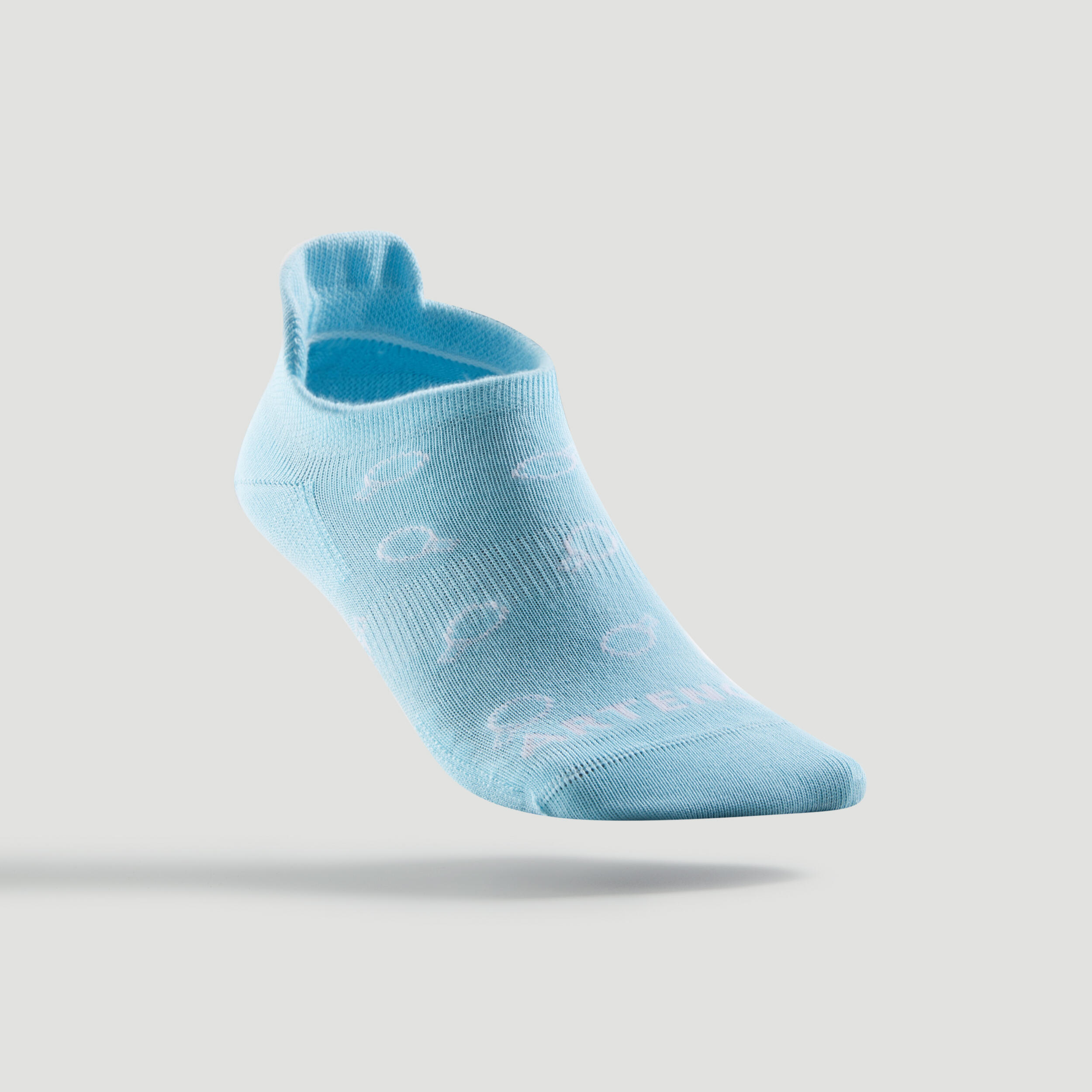 CHAUSSETTES DE SPORT BASSES ARTENGO RS 160 CIEL BLEU ROSE DEPAREILLE LOT DE 3 2/23