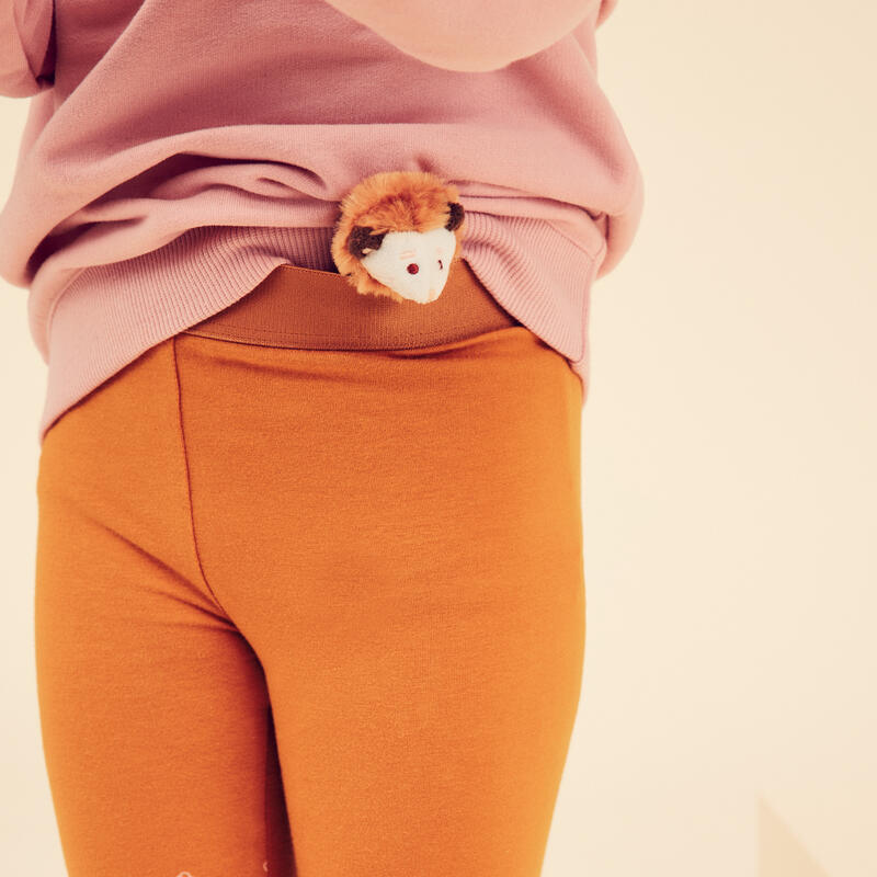 Colanți din bumbac Baby Gym cu imprimeu Ocru-Roz Fete