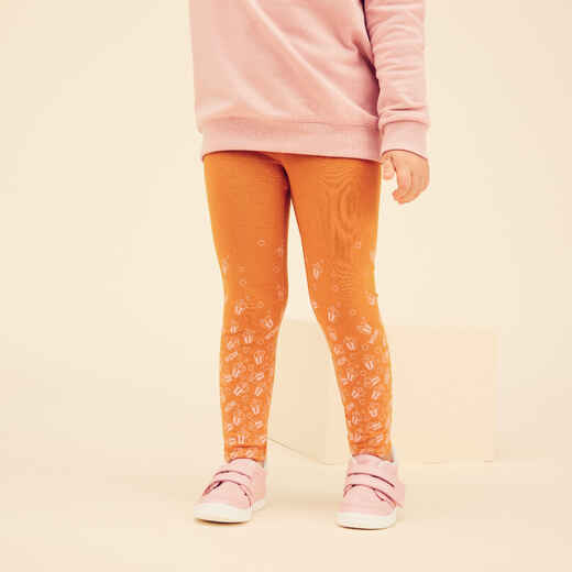 
      Baby Basic Cotton Leggings - Ochre/Pink with Patterns
  