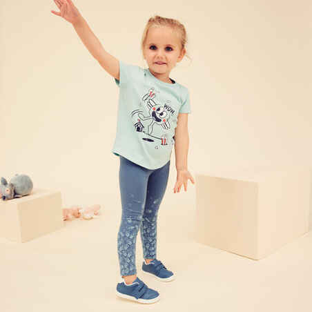 Baby Basic Cotton Leggings - Blue/Turquoise with Patterns