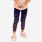 Legging enfant coton - Basique Bleu/Rose avec motifs