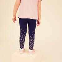 Kids' Basic Cotton Leggings - Blue/Pink with Motifs