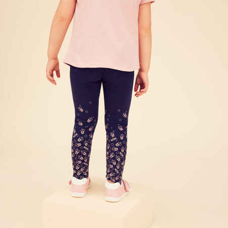 Baby Basic Cotton Leggings - Blue/Pink with Patterns