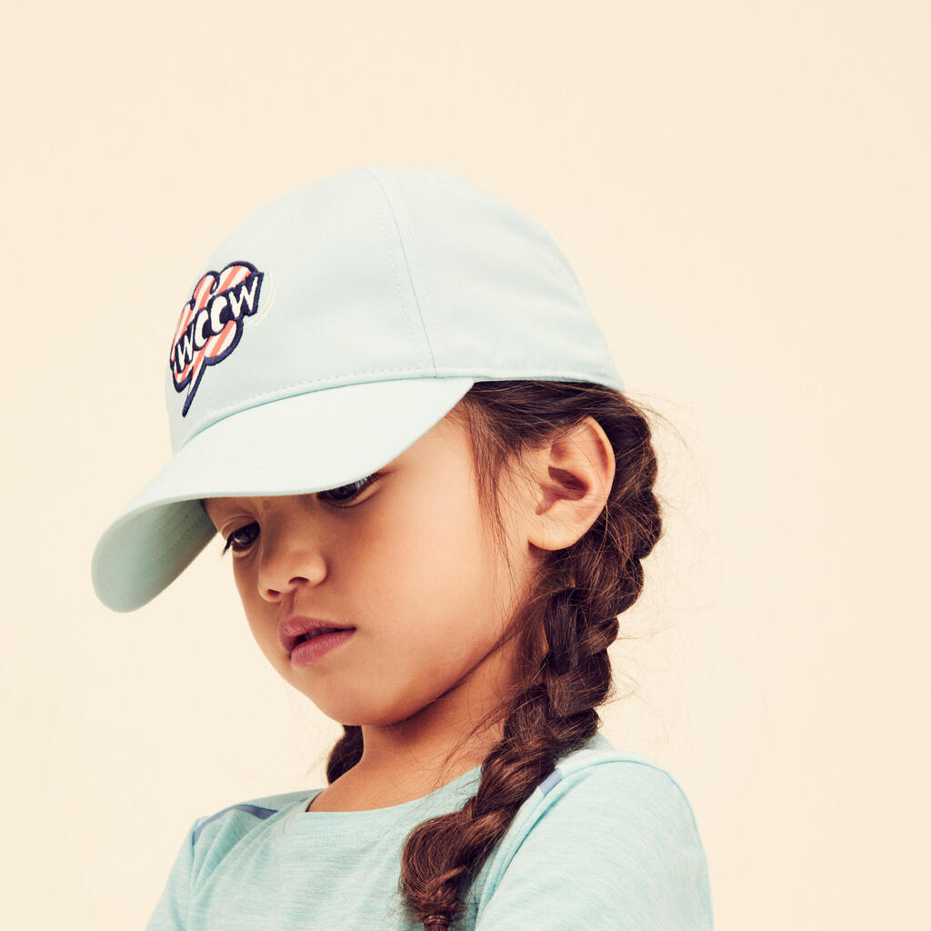 Kids' cap 500 - turquoise with motifs