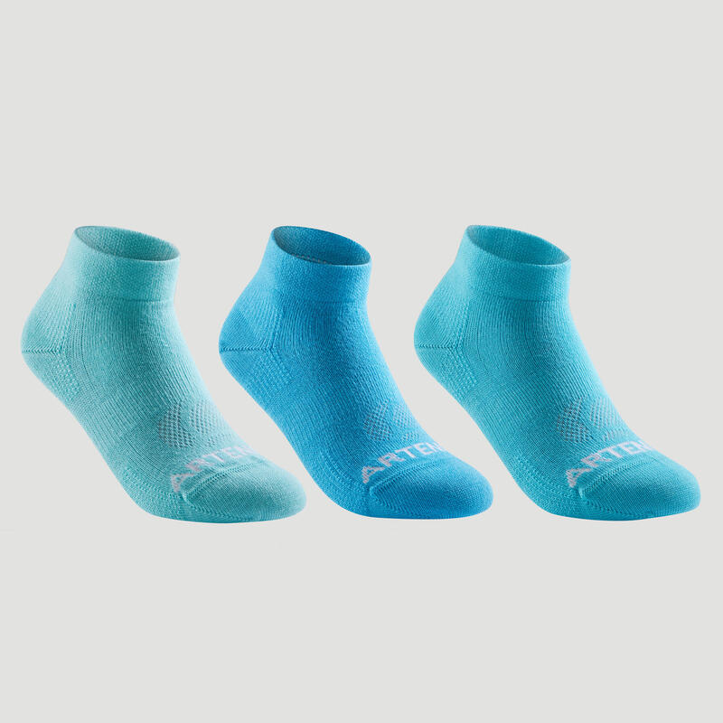 Dětské polovysoké tenisové ponožky RS160 tyrkysové 3 páry