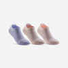 Detské športové ponožky RS 160 nízke 3 páry fialové, oranžové, ružové