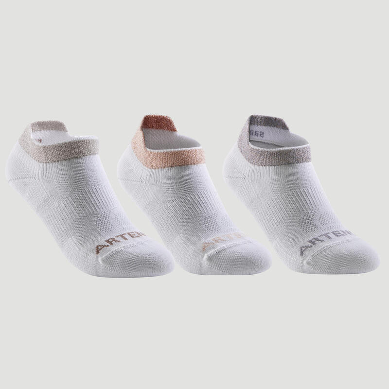 Dětské nízké tenisové ponožky RS160 BÍLÉ 3 páry 