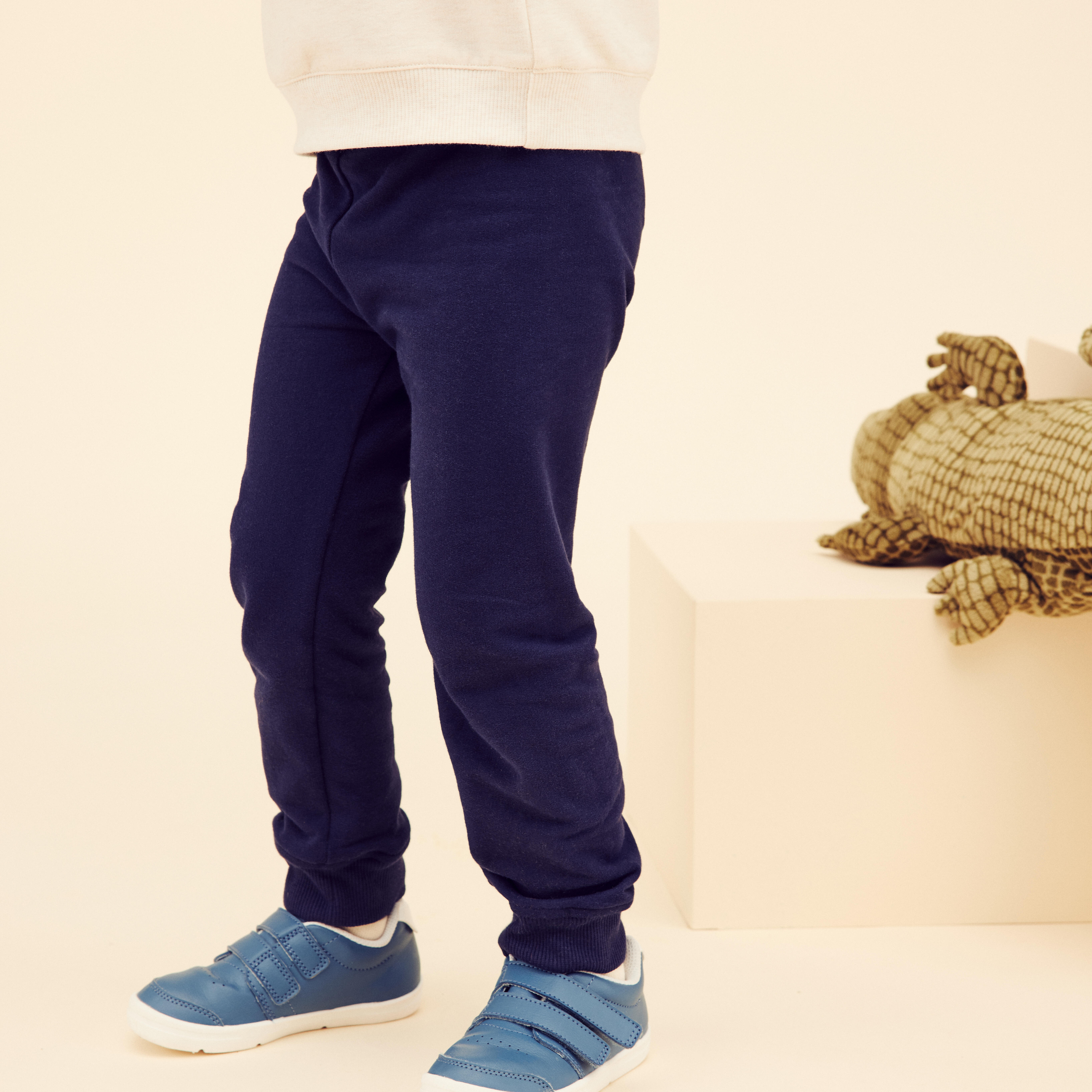 Kids' Regular-Fit Pants - Basic Navy Blue - Navy blue - Domyos - Decathlon