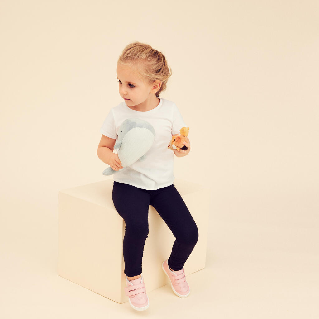 Baby Basic Cotton Leggings - Ochre/Pink with Patterns