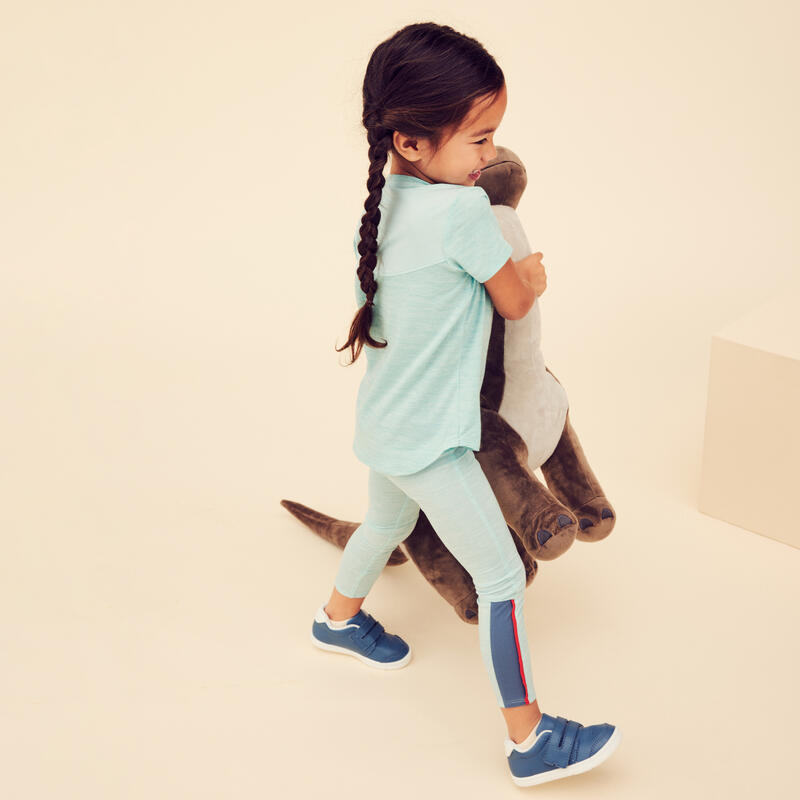 Ademende verstelbare legging voor kinderen 500 turquoise