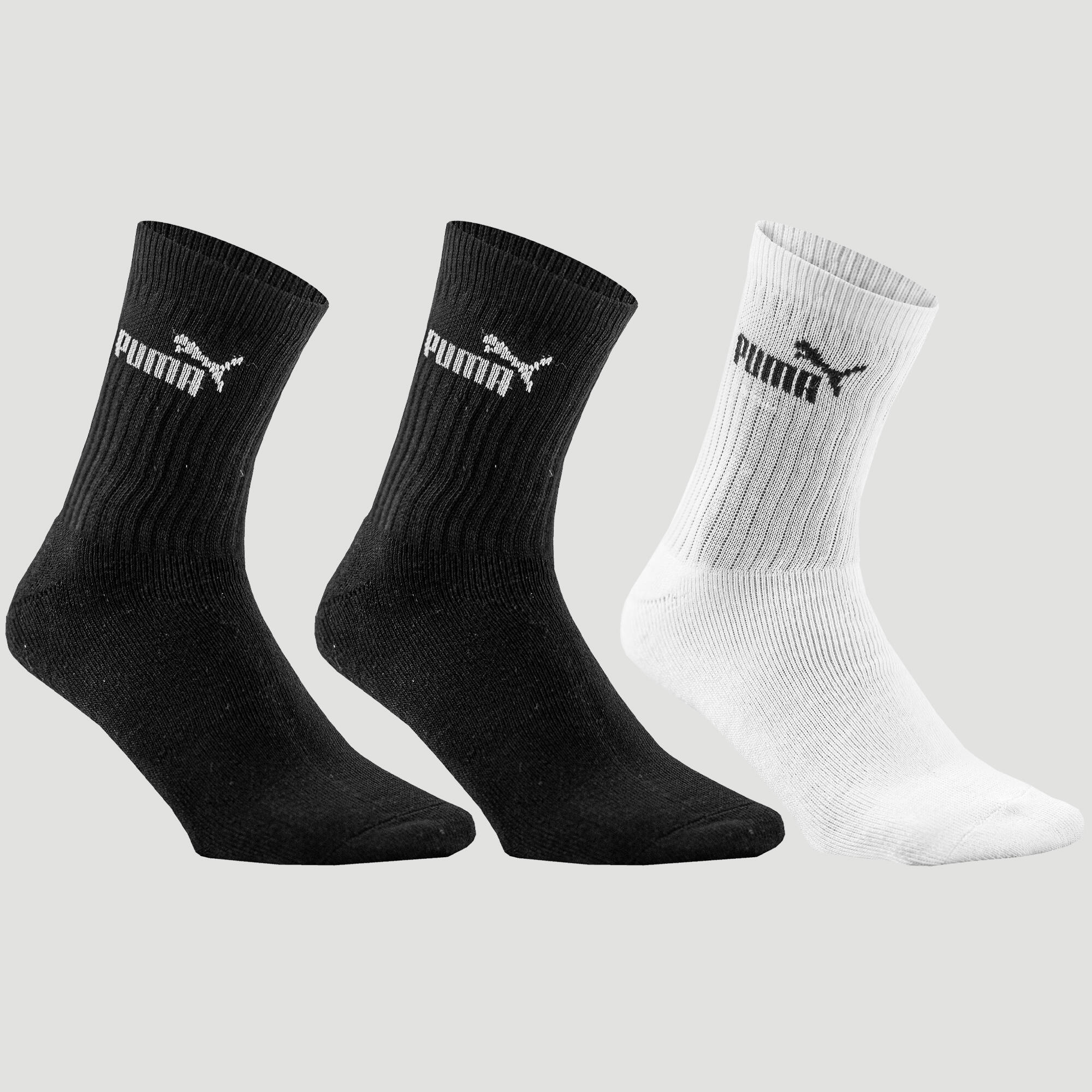 PUMA High Socks Tri-Pack - Black/White