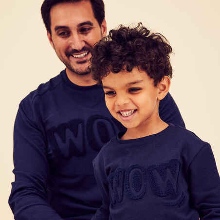 Kids' Basic Sweatshirt - Navy Blue with Motifs