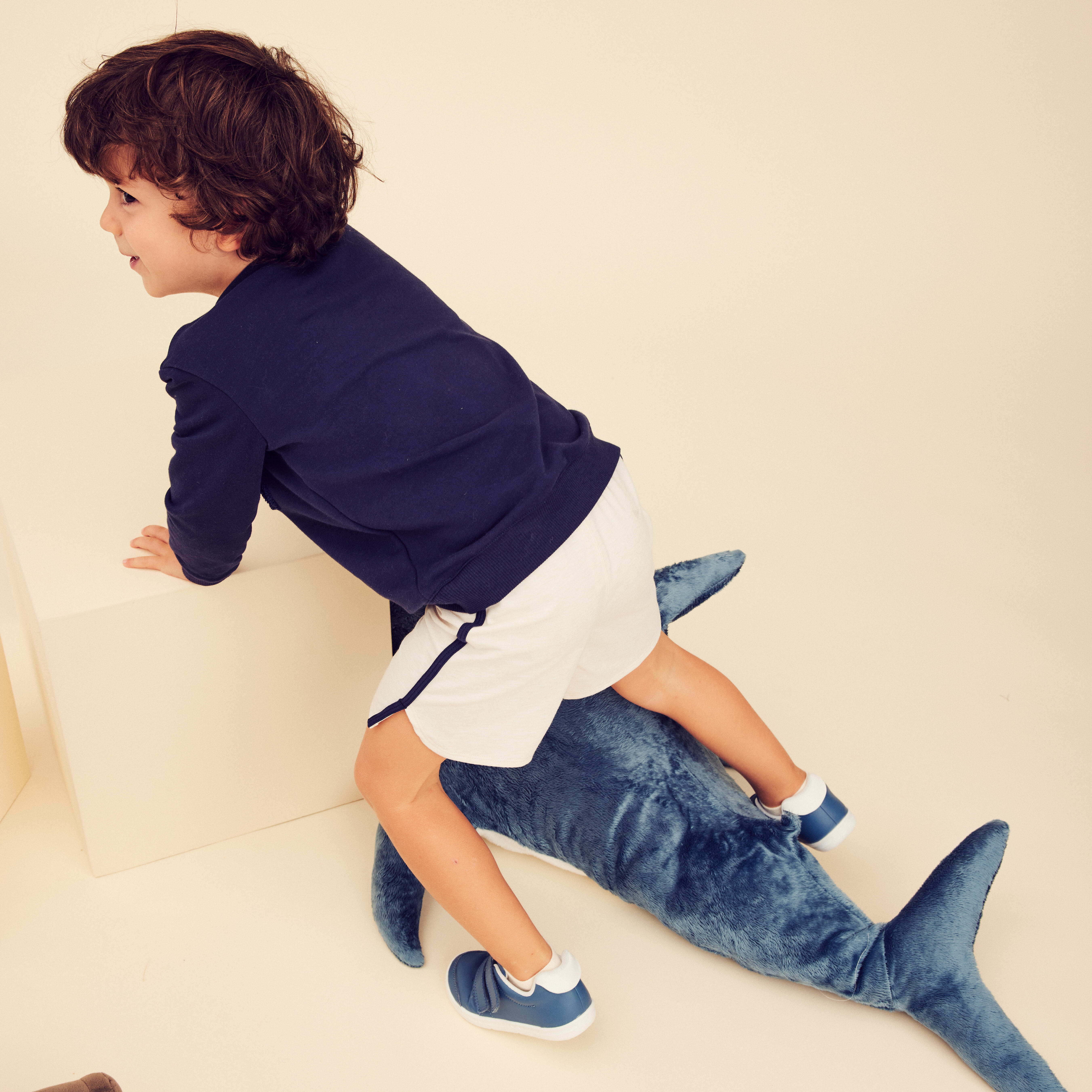 Kids’ Sweatshirt – Basic Navy Blue with Motifs - DOMYOS