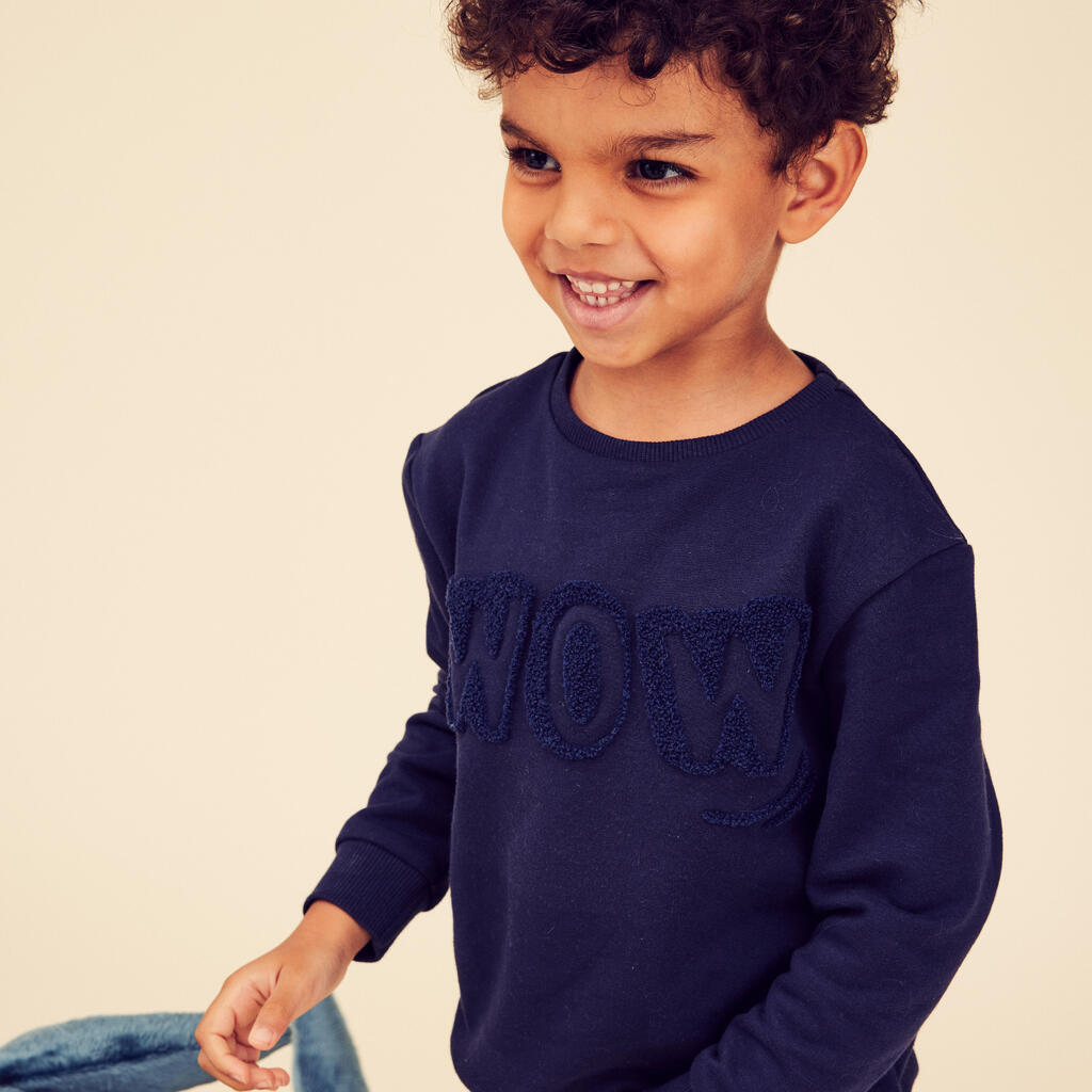 Sweatshirt Kinder Basic - blau/türkis mit Streifen 