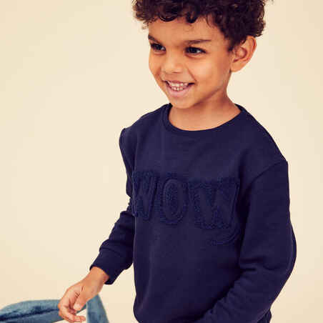 Vaikiškas bazinis džemperis, mėlynas su motyvais