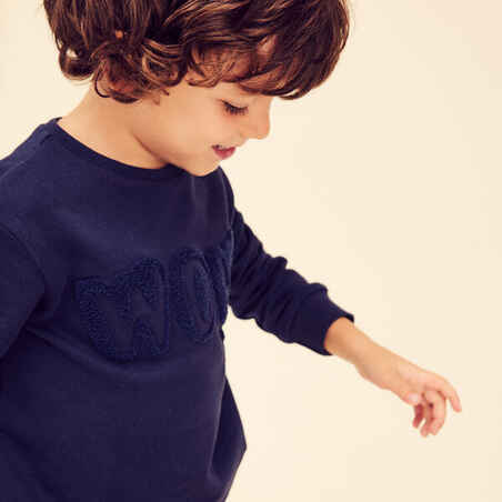 Kids' Basic Sweatshirt - Navy Blue with Motifs