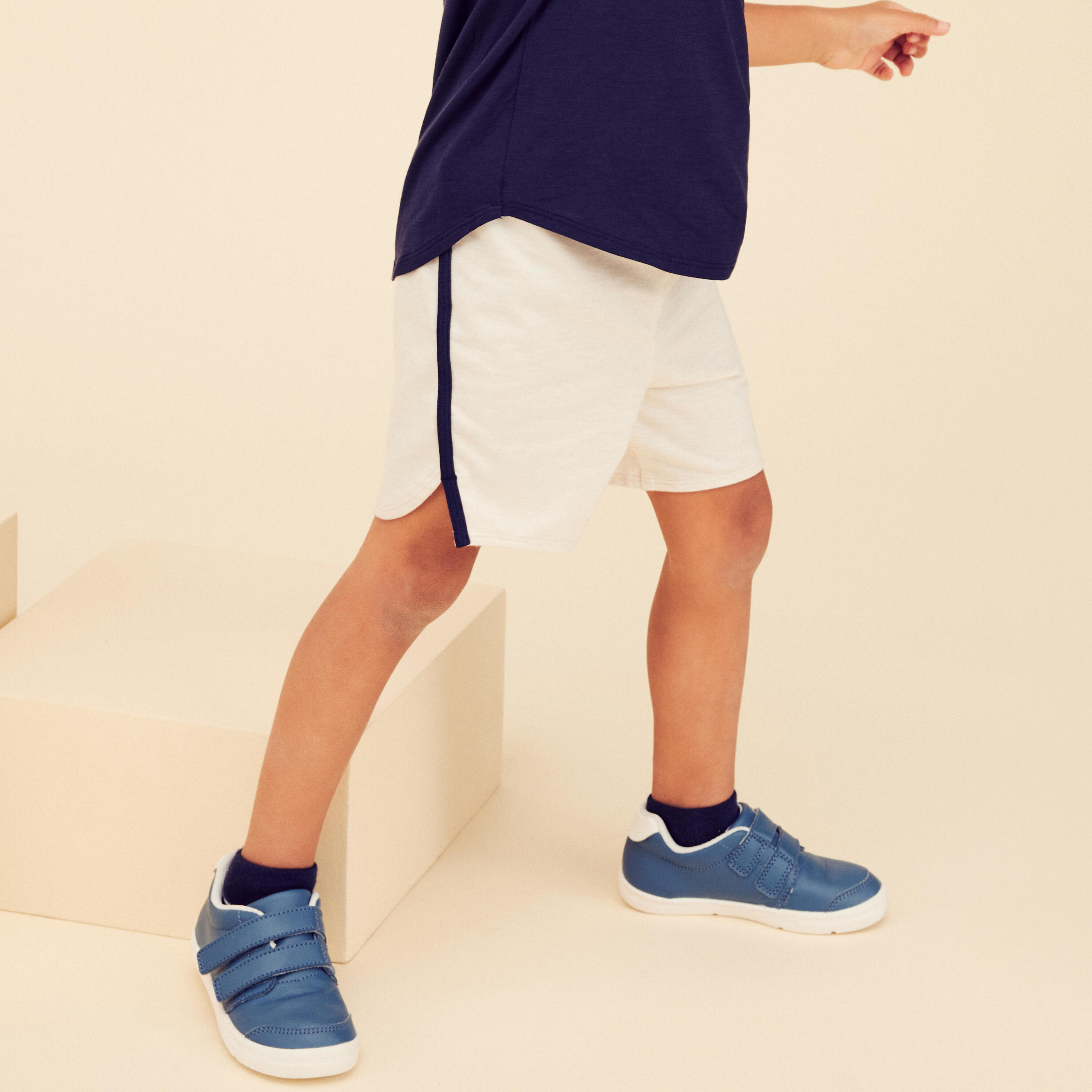 DOMYOS Kids' Breathable Adjustable Shorts 500 - Beige