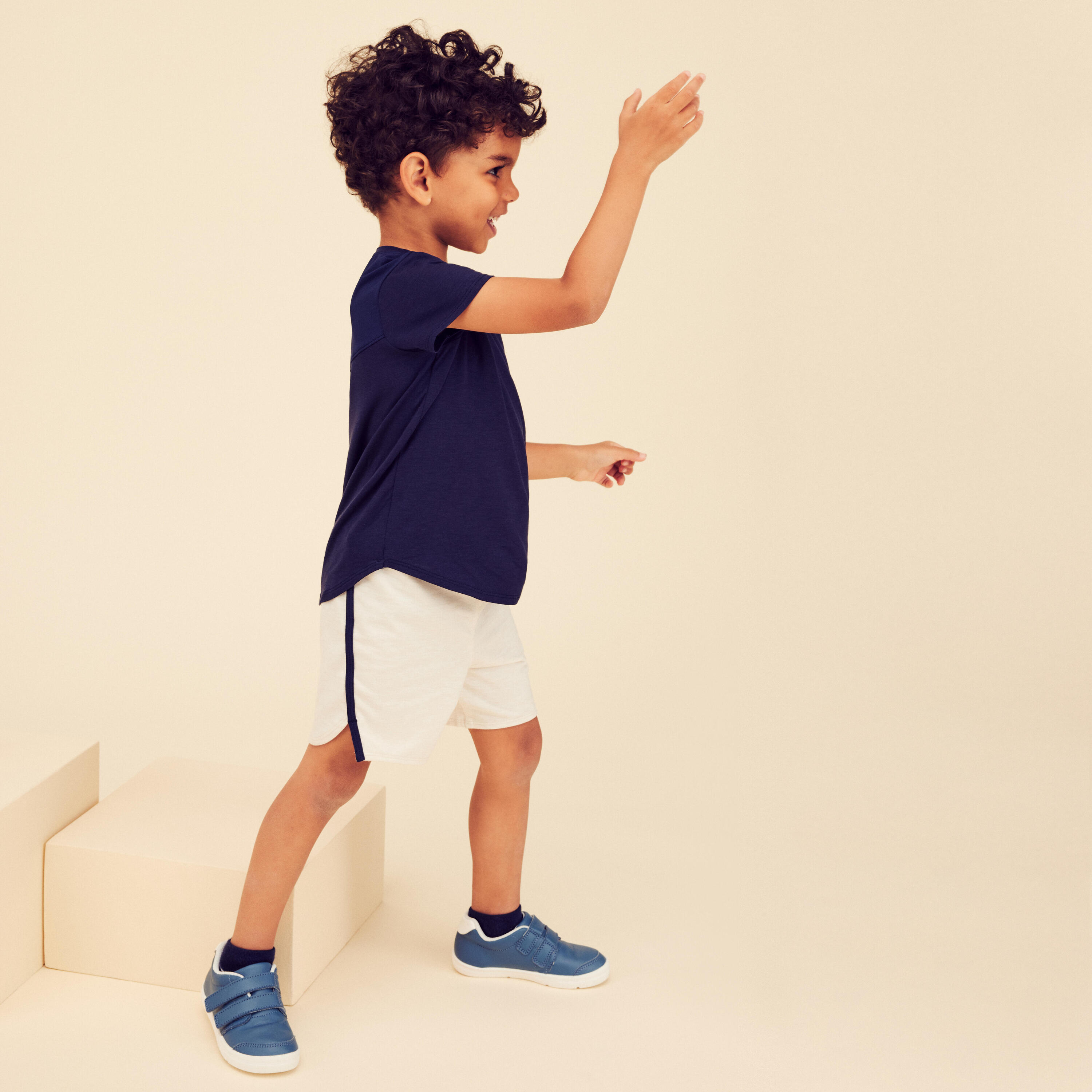 Pantaloncini baby ginnastica regolabili e traspiranti bianchi 6/6