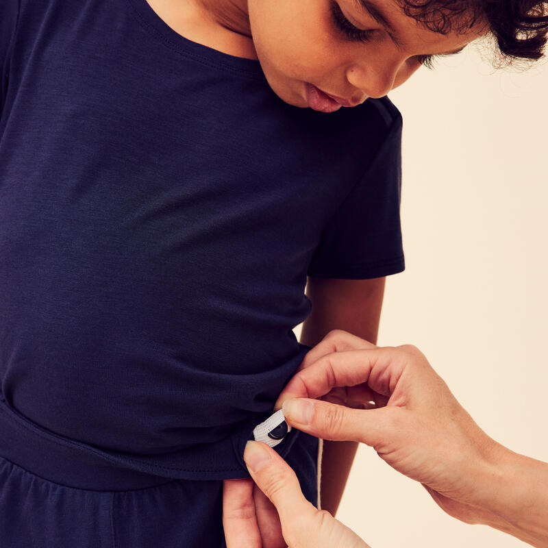 Ademende verstelbare short voor kinderen 500 marineblauw