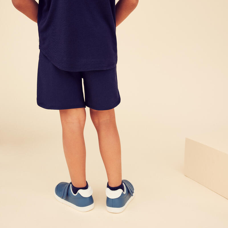 Ademende verstelbare short voor kinderen 500 marineblauw