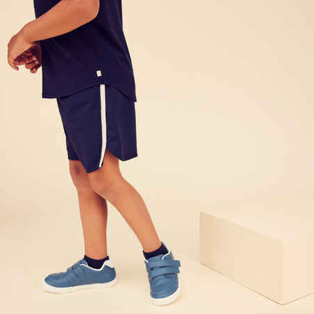 Shorts 500 anpassbar atmungsaktiv Kinder marineblau