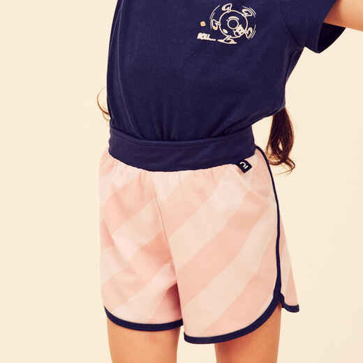 
      Shorts Kinder anpassbar atmungsaktiv - 500 rosa gestreift 
  