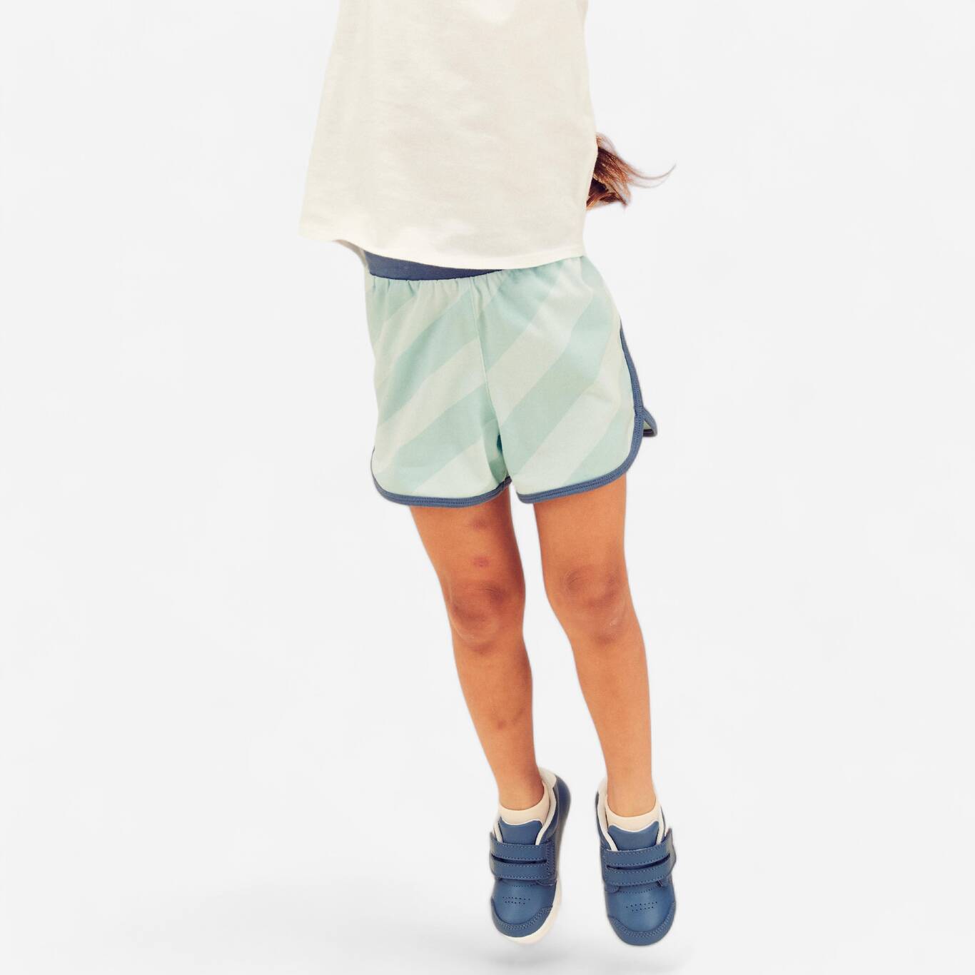Kids' Breathable Adjustable Shorts 500 - Blue Stripes Kids' Breathable Adjustable Shorts 500 - Blue Stripes