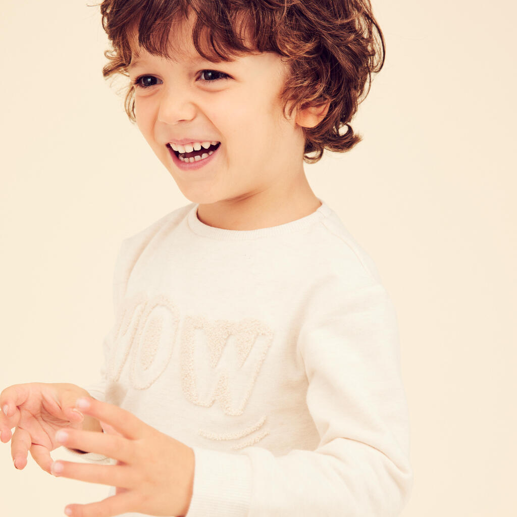 Sweat bébé - basique beige avec motifs