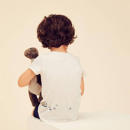 Kids' Cotton T-Shirt Basic - Beige with Pattern