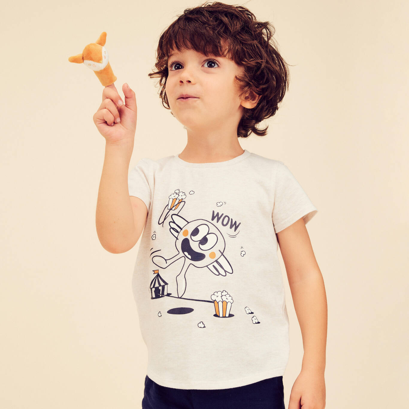 Kids' Unisex Cotton Multisport T-Shirt - Beige Kids' Unisex Cotton Multisport T-Shirt - Beige