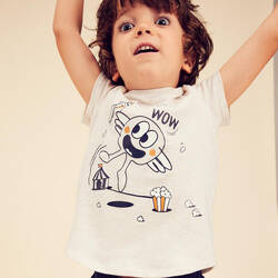 Kids' Cotton T-Shirt Basic - Beige with Pattern