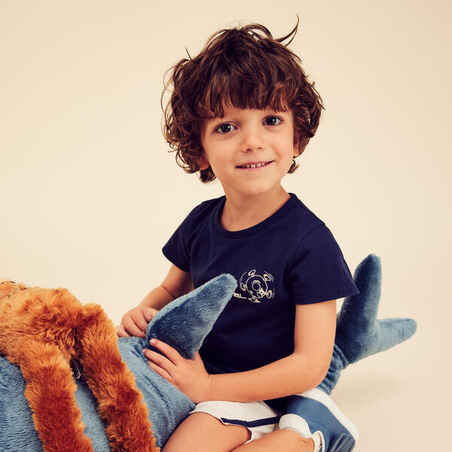 Παιδικό Βασικό Βαμβακερό T-Shirt - Navy Blue