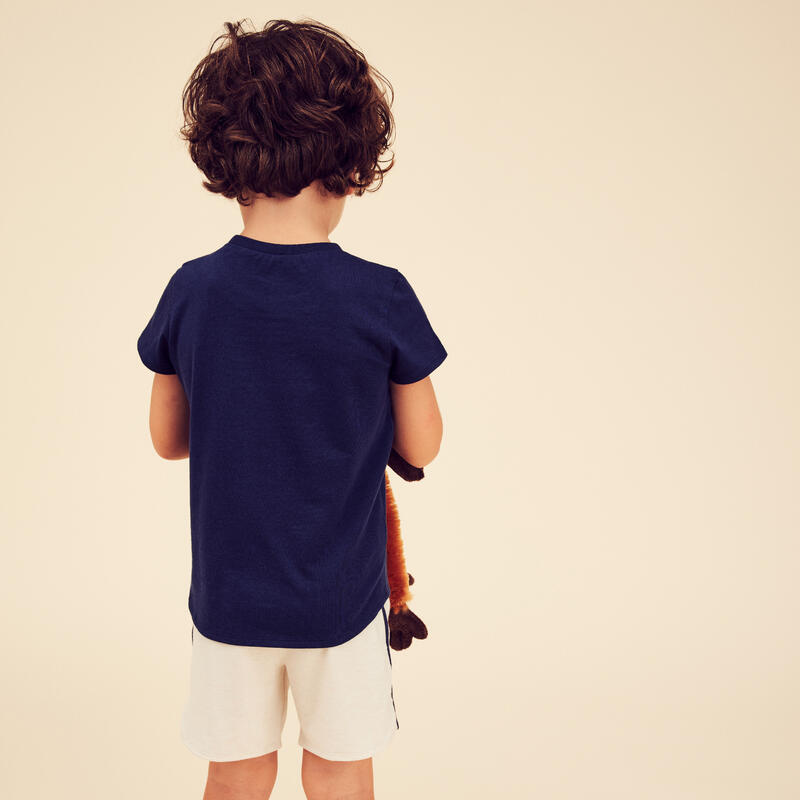 T-shirt bambino ginnastica regular fit cotone blu da 1 a 5/6 anni
