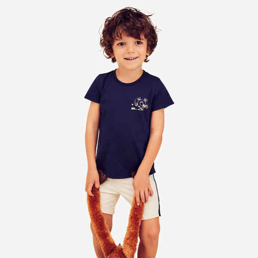
      Playera básica de algodón azul marino para niños
  