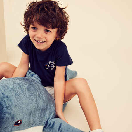 Kids' Unisex Cotton Multisport T-Shirt - Navy Blue