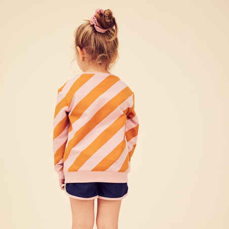 Kids' Sweatshirt Basic - Pink/Ochre with Stripes