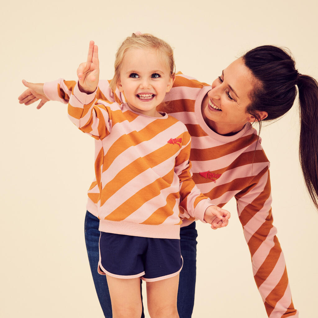 Sweatshirt Kinder Basic - blau/türkis mit Streifen 