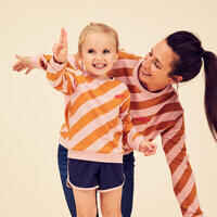 Kids' Sweatshirt Basic - Pink/Ochre with Stripes