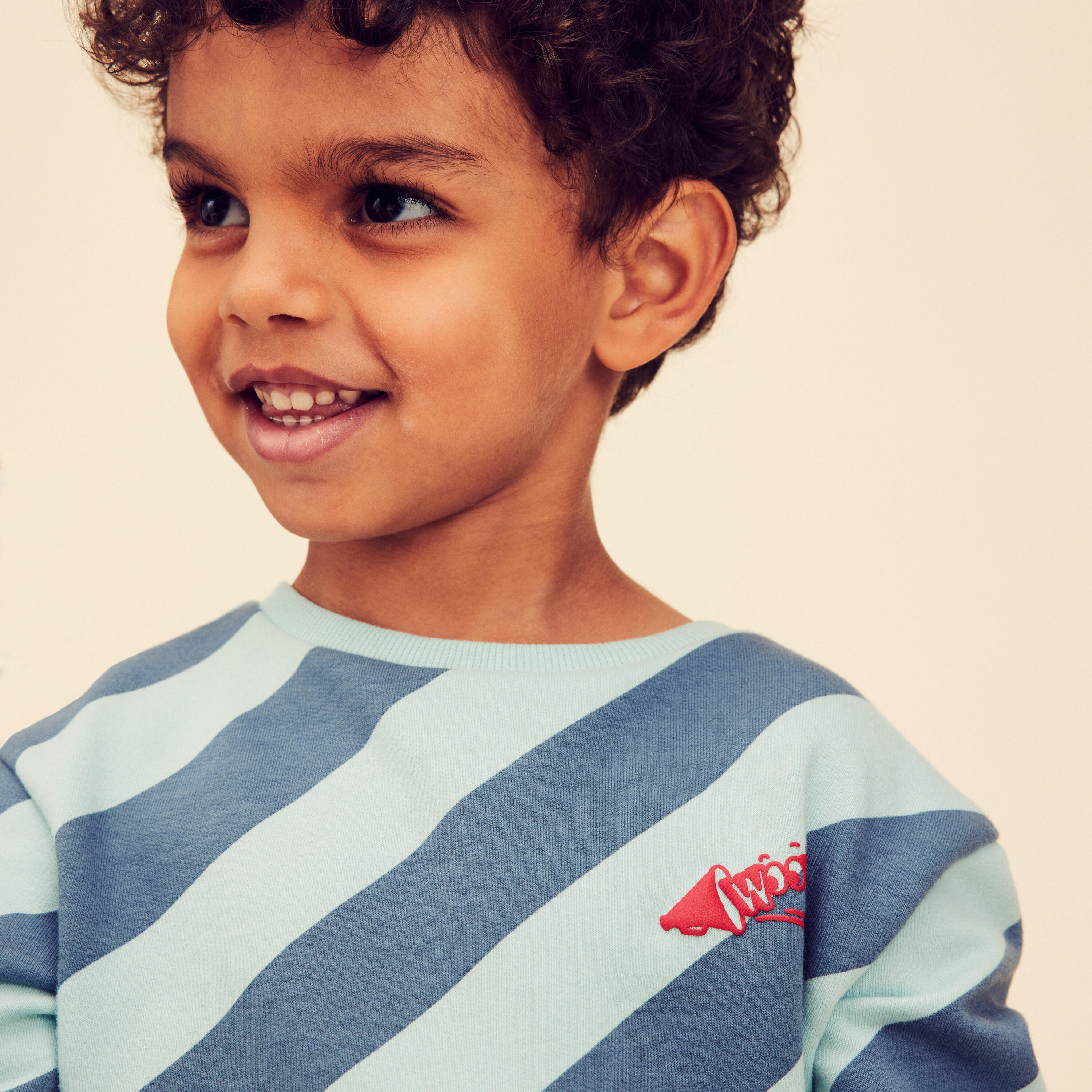 Sweatshirt Kinder mit Streifen - Basic blau/türkis  2/5