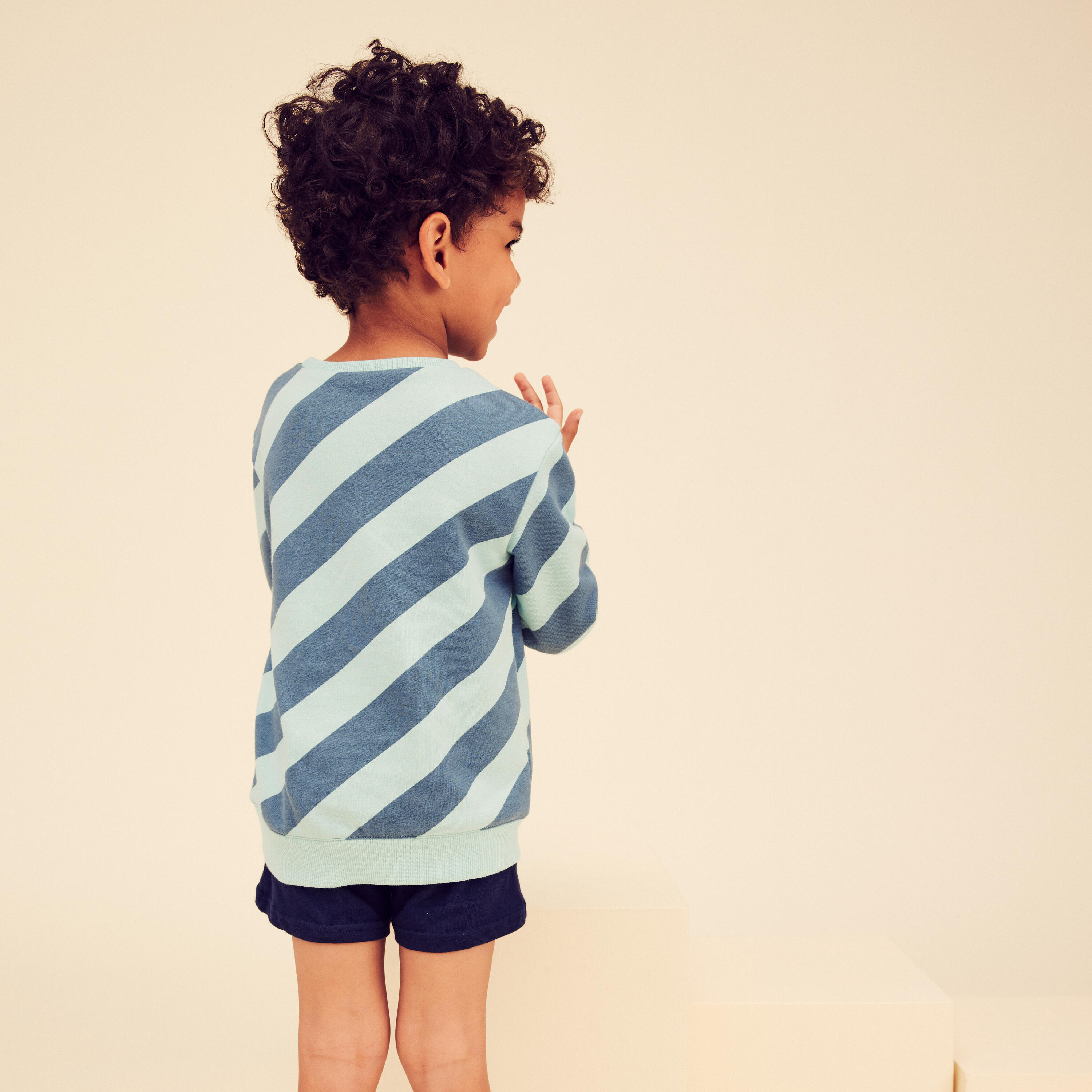 Kids' Basic Sweatshirt - Blue/Turquoise Stripes 3/5