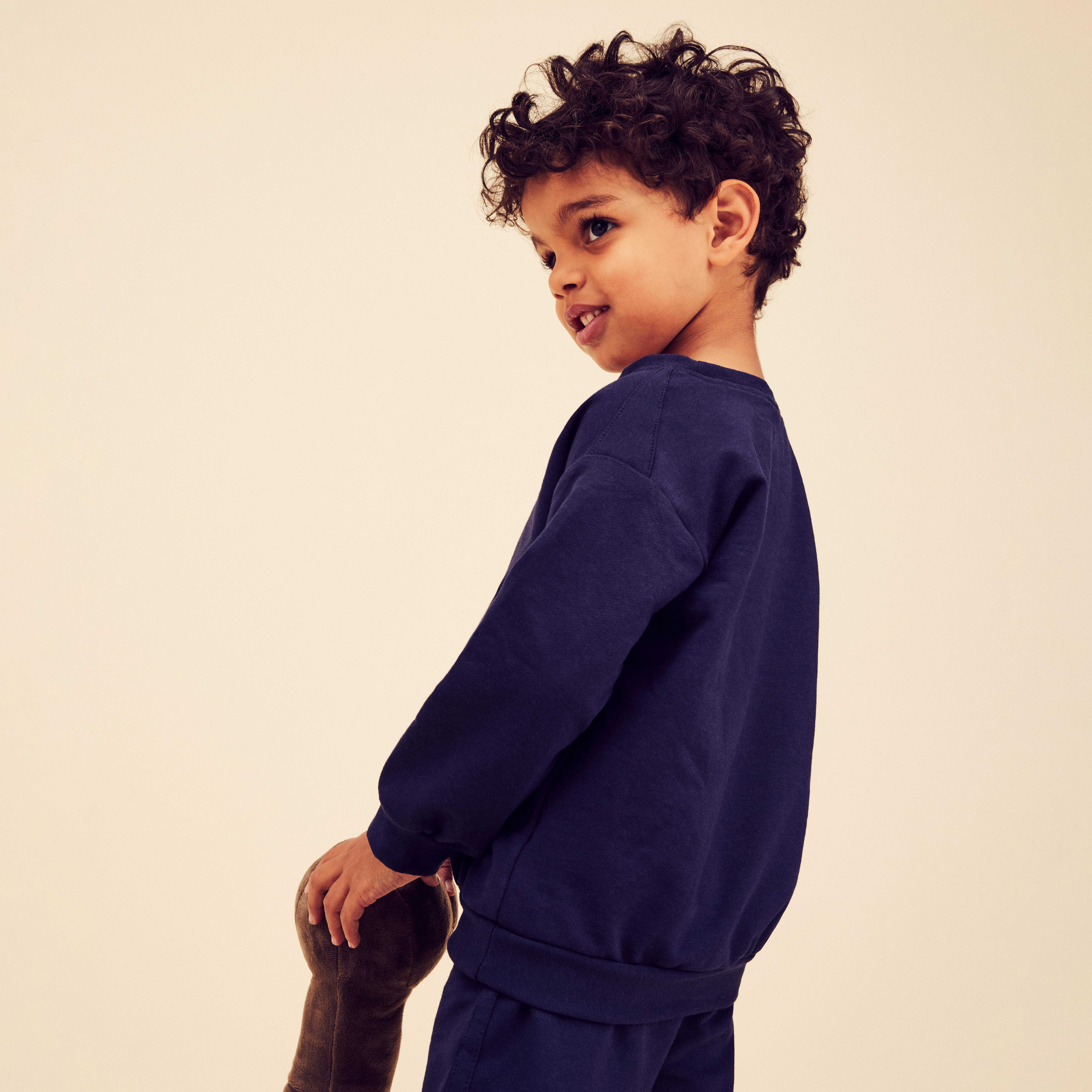 Kids’ Gym Tracksuit - Navy Blue - DOMYOS