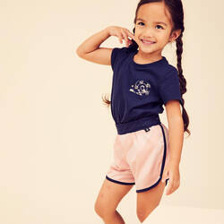 Kids' Breathable Adjustable Shorts 500 - Pink Stripes