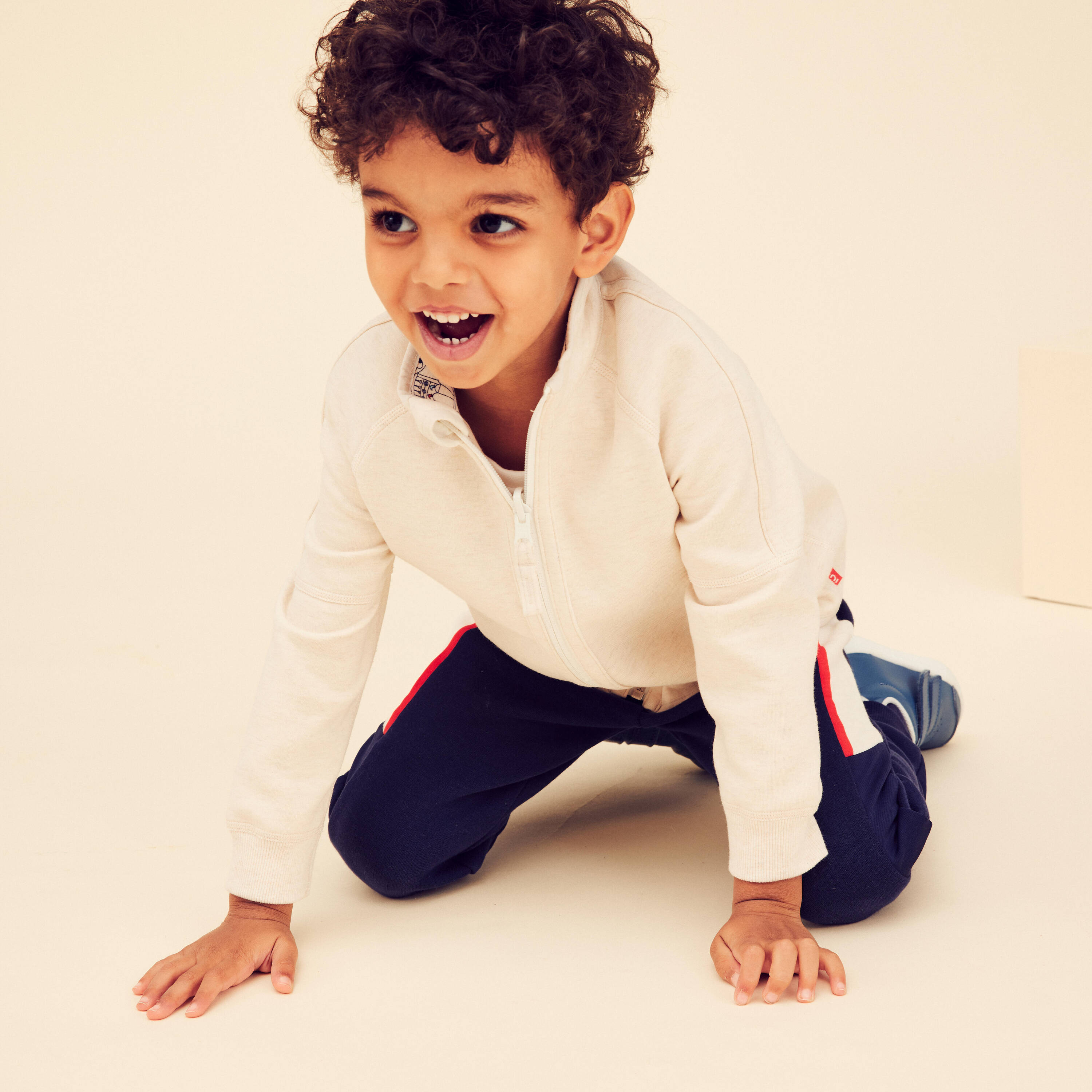 Kids' Reversible Jacket 500 - Beige -  3