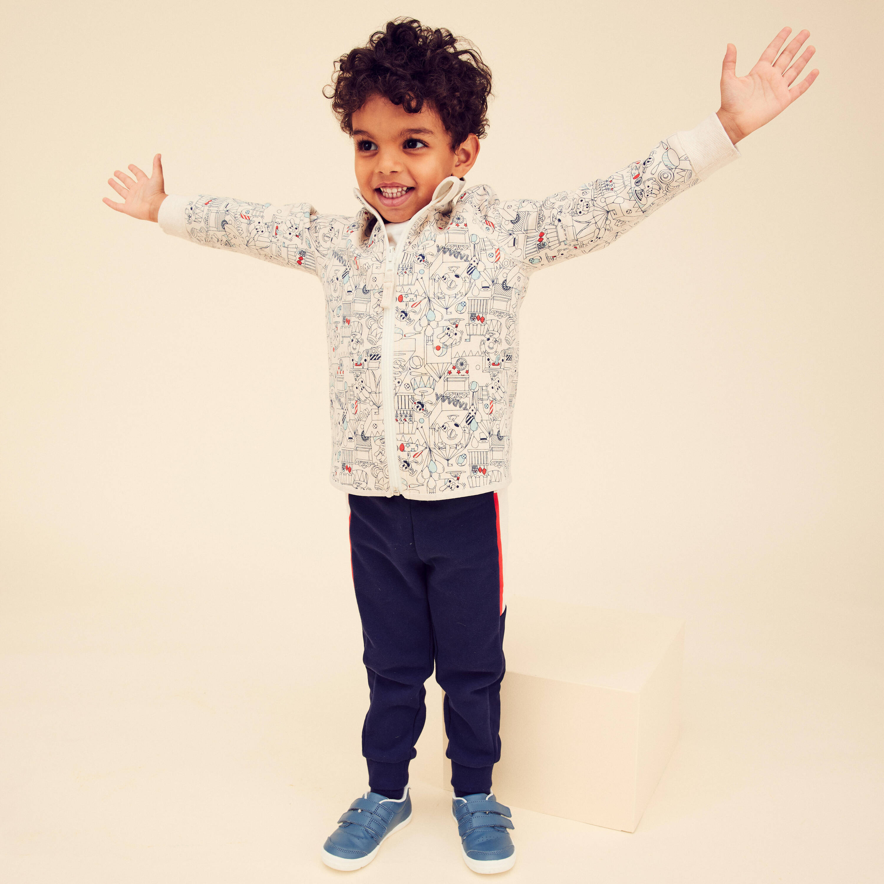 Kids' Reversible Jacket 500 - Beige -  4