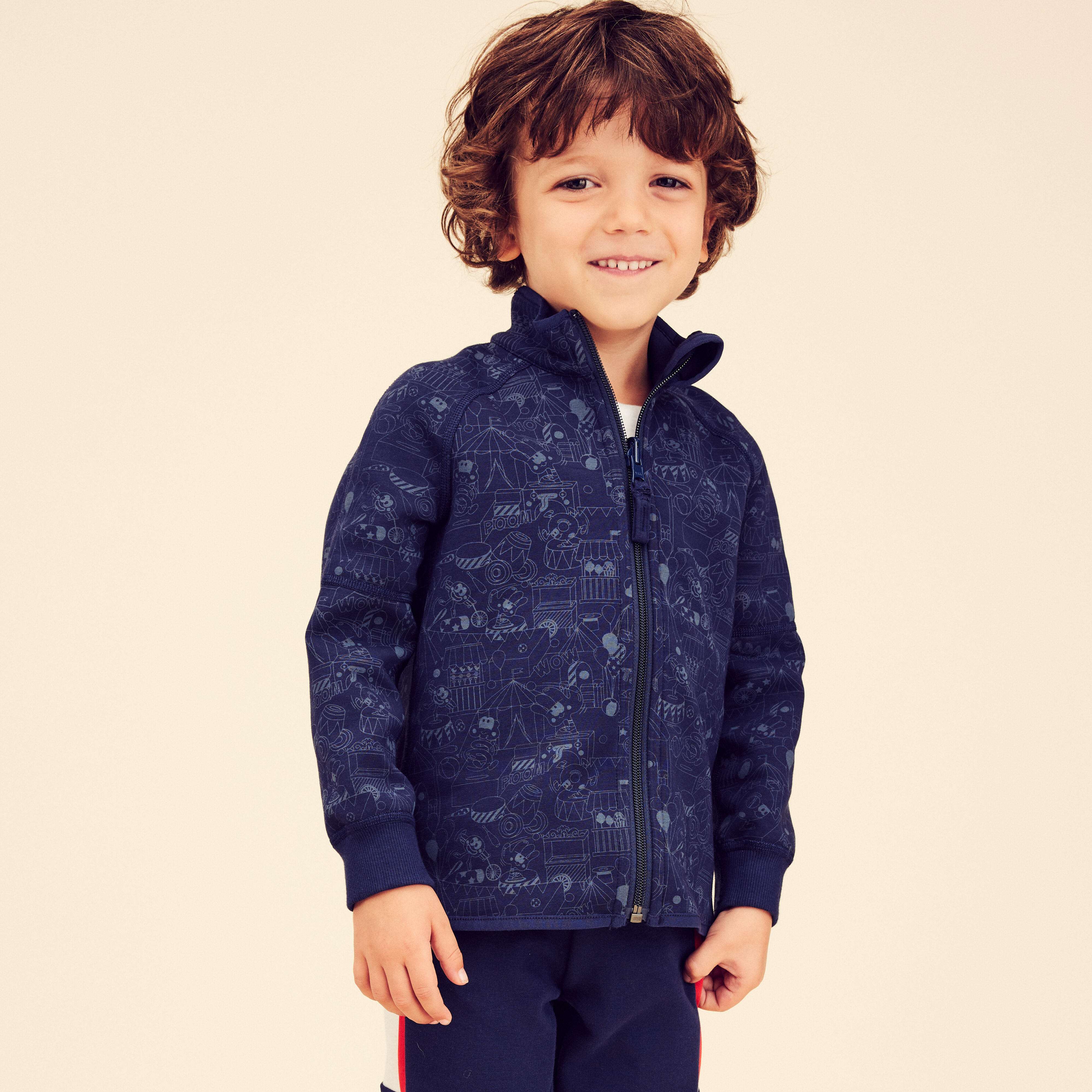 Children's reversible jacket - 500 Bleu Marine