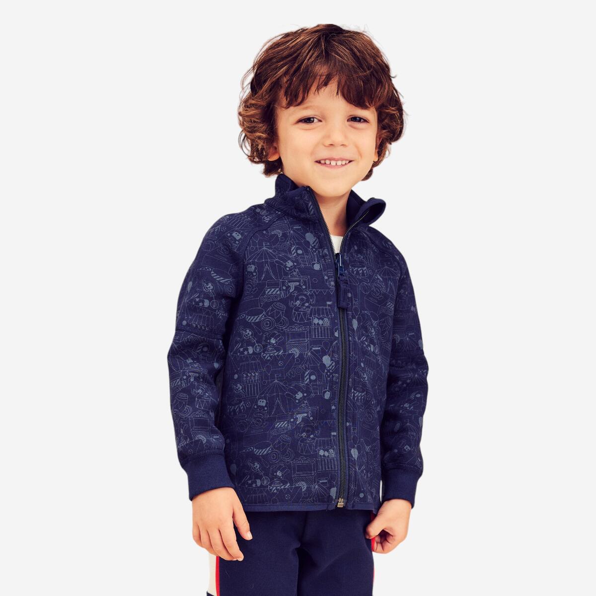 Veste zippée réversible enfant mixte, Imprimé Bleu